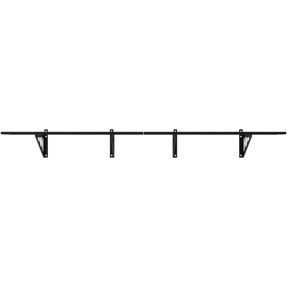 2 팩 차고 선반, 24 인치 x 72 인치 벽 선반, 차고 보관 랙, 플로팅 선반, 블랙