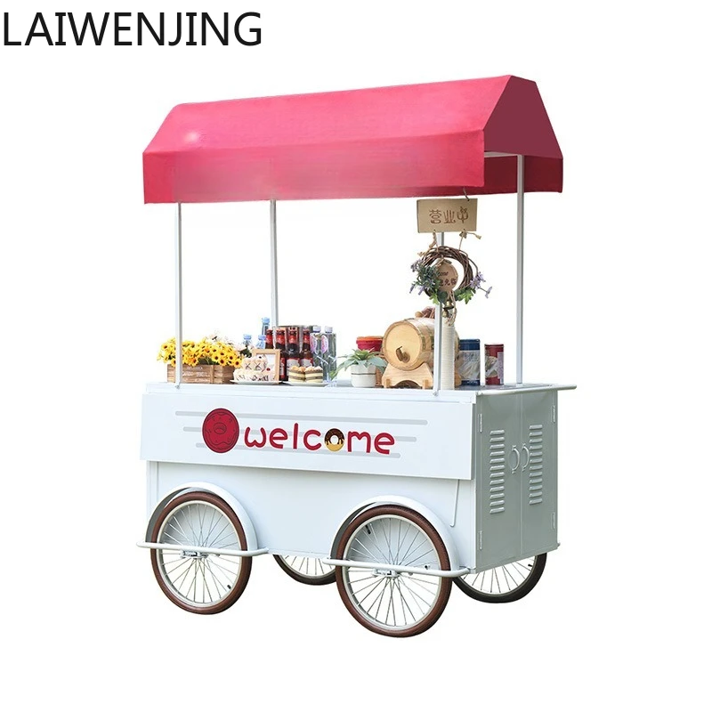 

HLZ Iron Art Movable Product Dessert Beverage Promotion Cart Market Night Market Food Street Stall Cart