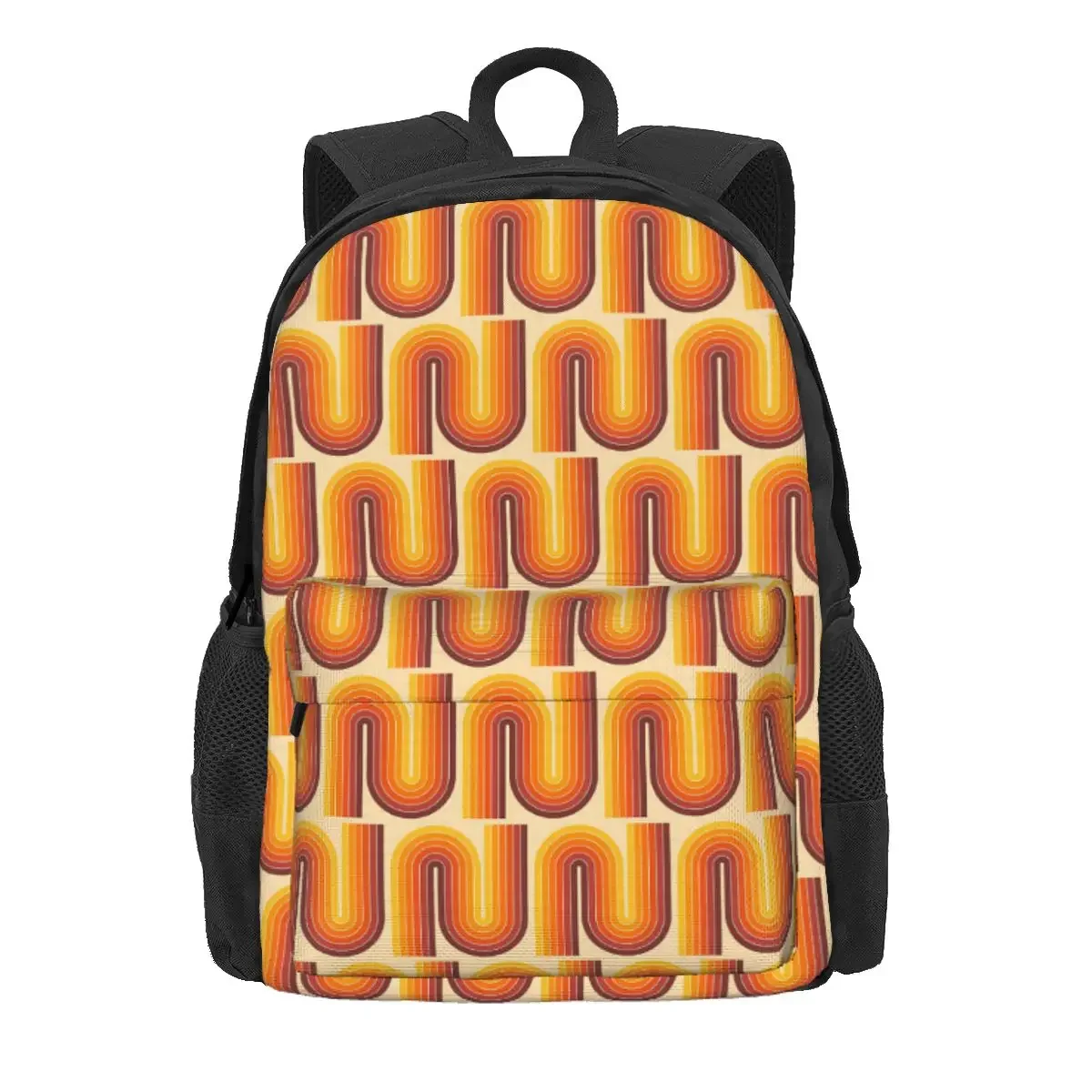 Retro-geometrisches Doppelbogen-Design 522 Rucksack, Tagesrucksack, große Kapazität, Kinder-Büchertasche, Schultasche, Umhängetaschen für Männer und Frauen