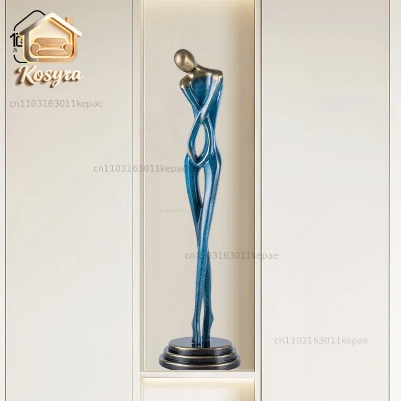Artistic figure sculpture vertical height slender ornament light luxury high sense living room entrance  cabinet decoration