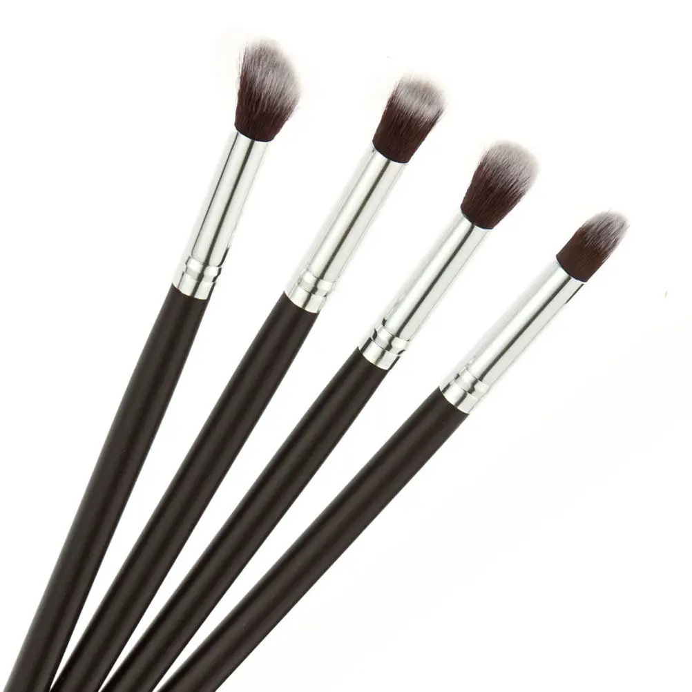 4Pcs Eyeshadow Brush Set No Excessive Soak Up Perfect Makeup Look Upgrade Your Beauty Black Silver Eyeshadow Brush Set