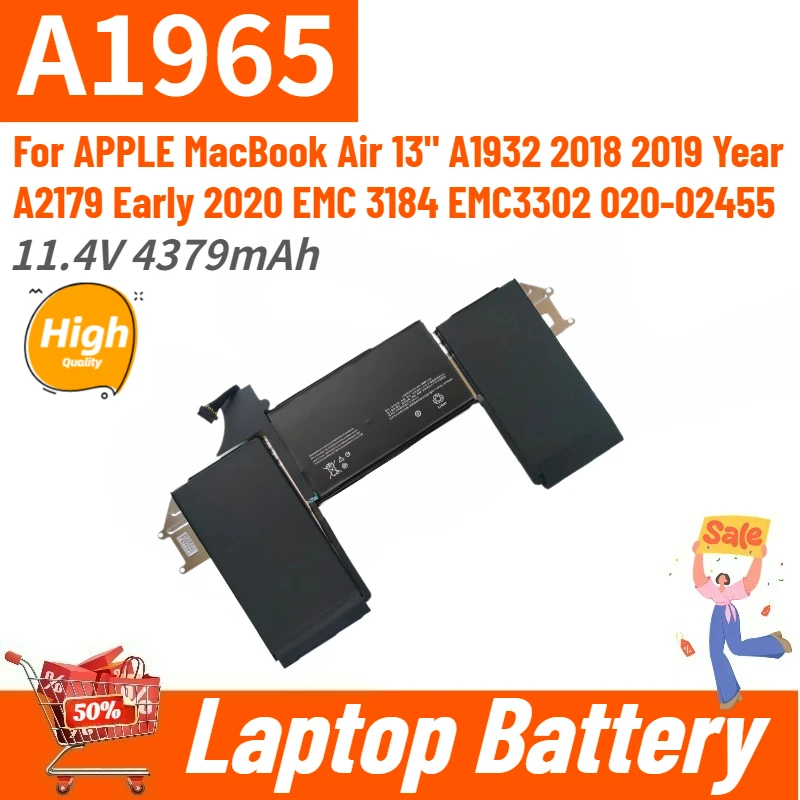 

A1965 Laptop Battery 11.4V 4379mAh For APPLE MacBook Air 13" A1932 2019 2018 Year A2179 Early 2020 Brand New High Quality