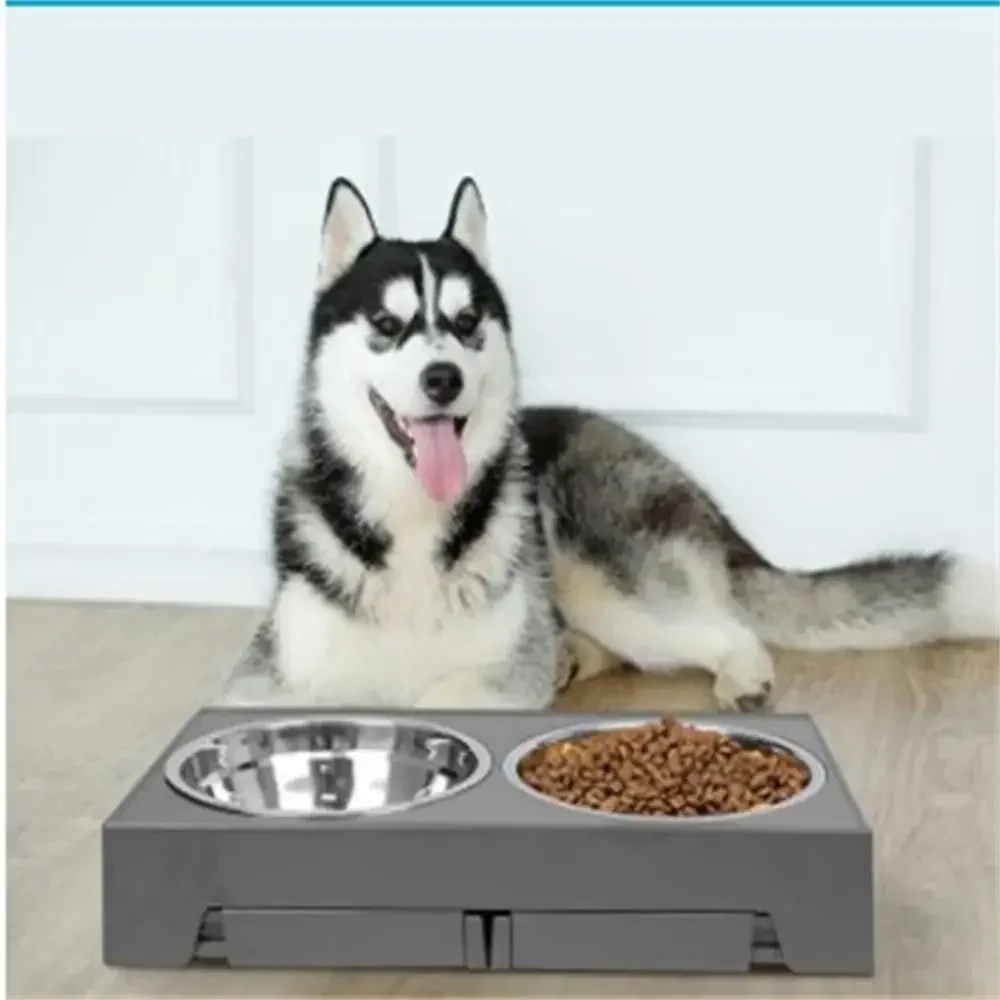 

With Bowls Dog Elevated Medium Bowl For Dogs Water Food Large Slow Standing Feeder