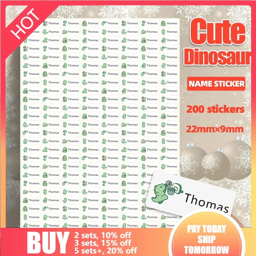 200pcs 22*9mm Multi Style Personalize Name Sticker Waterproof Customize Stickers Children Stationery Office Personalized Label