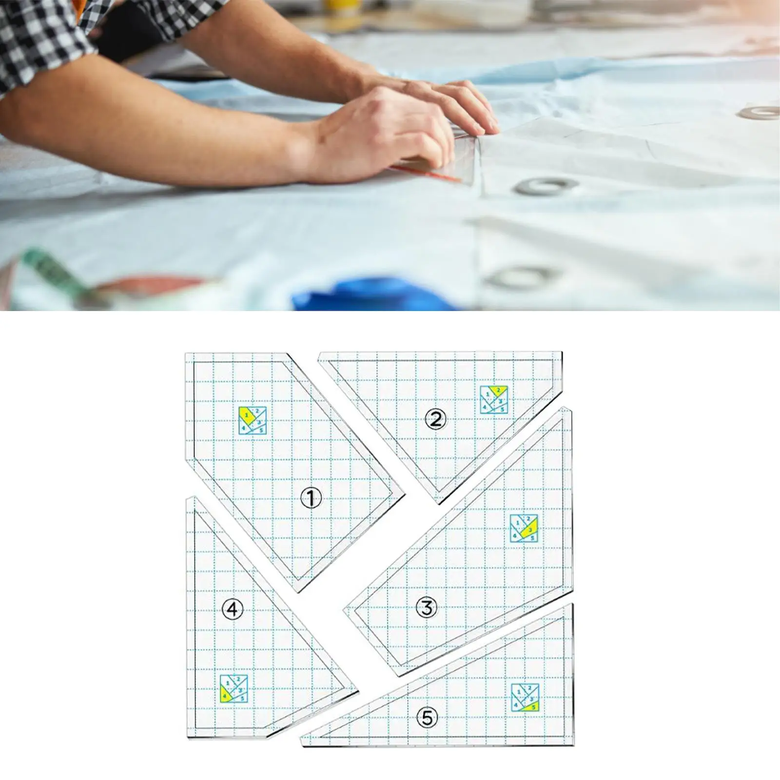 10pcs Regular Dresden Plate Template Patchwork Stencils Quilt Ruler DIY Tool view 4