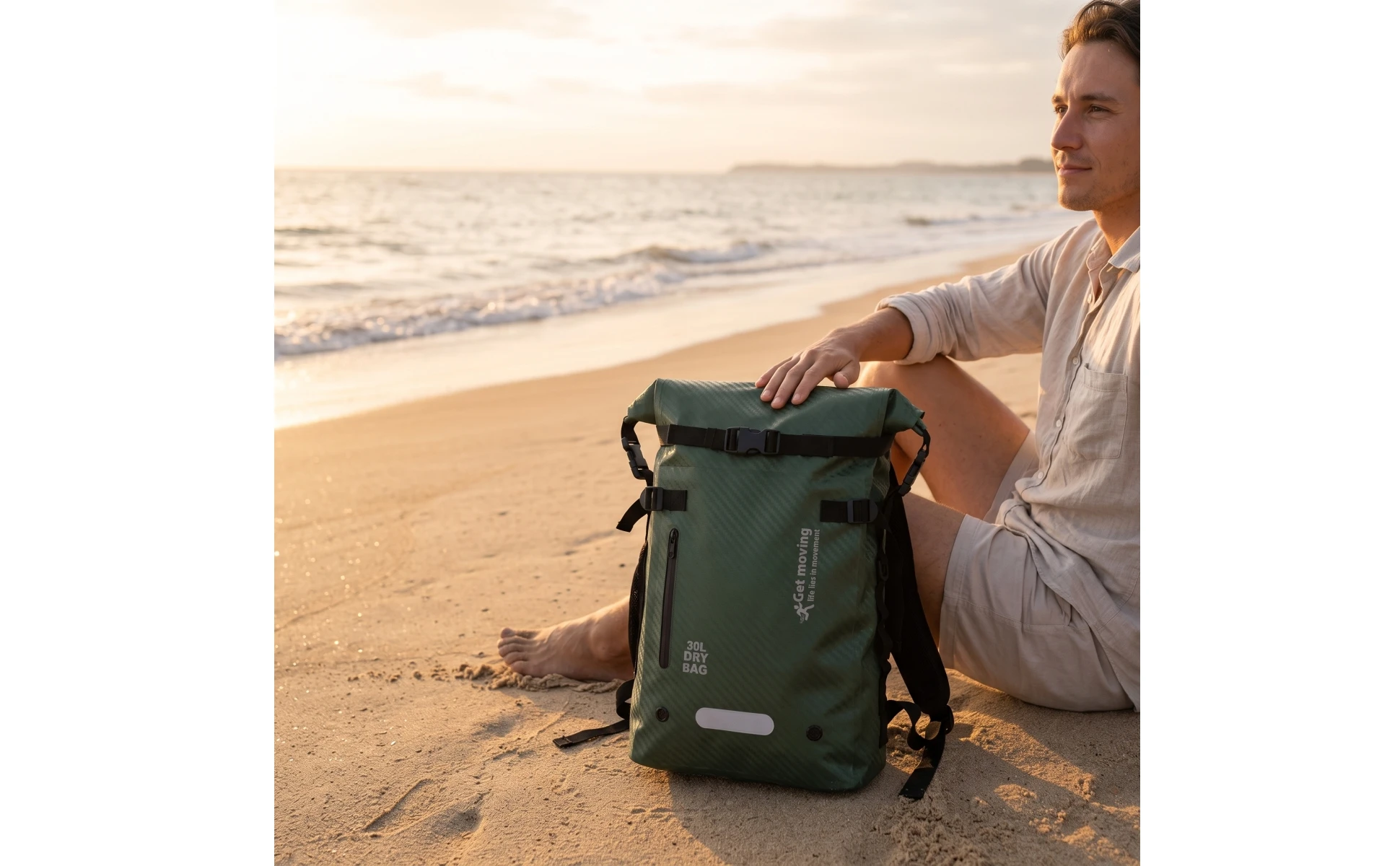 Dry Bag Backpack Water-Resistant Waterproof Backpack Roll-Roll-Top Bag Wipe-Clean Long-Lasting for Travelers, Travel, Beach