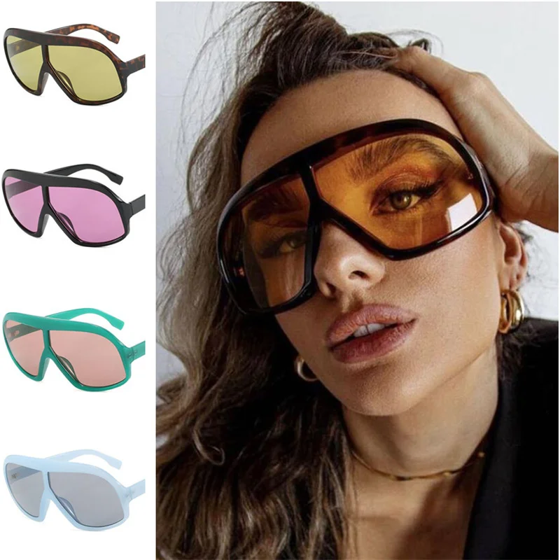 

Fashion Sun Glasses Anti-UV Spectacles Oversize Frame Eyeglasses Simplicity Google Unisex Retor Sunglasses 7 Colors avaible