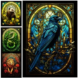 Magic School Four Colleges Abstract Wall Art Canvas Painting Ravenclaw,Hufflepuff,Slytherin Wizard School Art Poster Print Decor