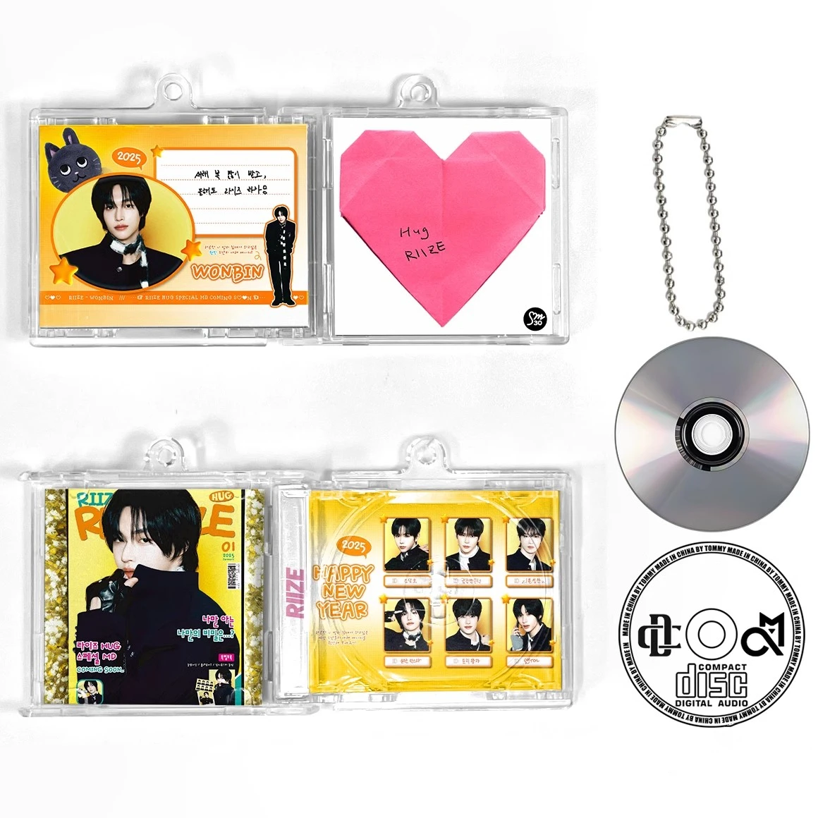 HUG RIIZE Osaki Shotaro MINI Music CD NFC Keychain Play Songs RISE&REALIZE Album Necklace Cosplay Pendant Acrylic Key ring Gifts view 3