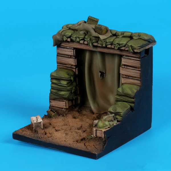 70 * 70mm Resin Model Scene Accessories Model Kit Miniature Toy Vietnam Bunker Base Unassembled and Unpainted  diorama