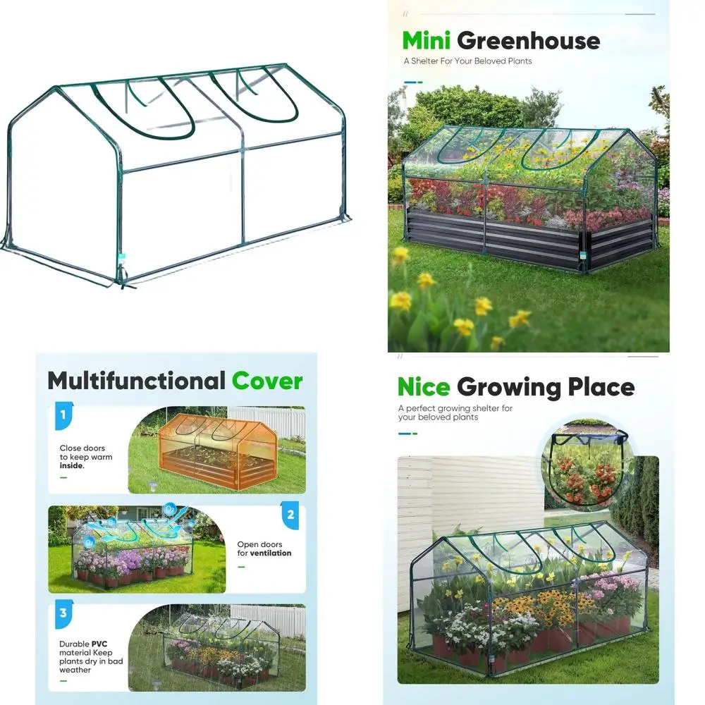

Компактная настольная теплица для выращивания рассады в помещении или на улице, с защитой от УФ-излучения, прозрачное ПВХ-покрытие 71x36x36 см