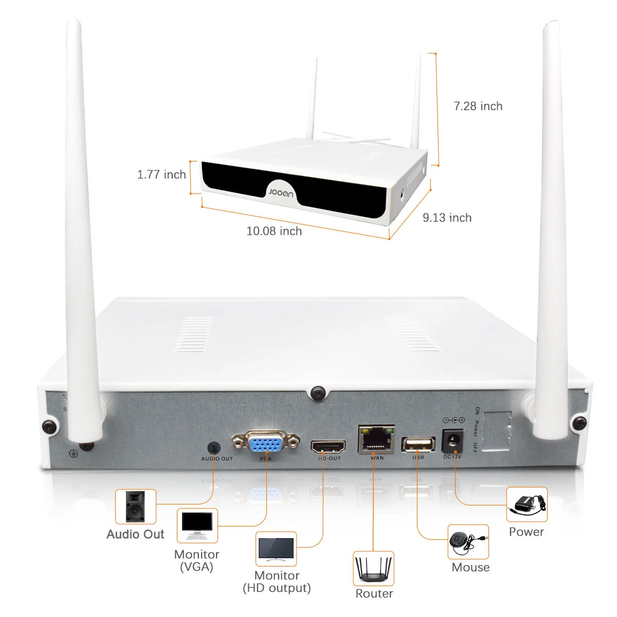 Jooan 10CH NVR Suitable For JOOAN's Wireless Security Camera System Kit Audio Record Outdoor Waterproof CCTV Camera System