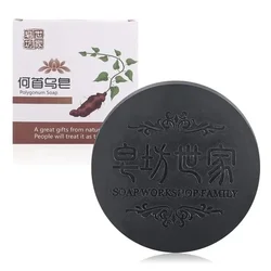 Shampoo Bar Sabonete com Óleo Essencial, Promove o Crescimento Do Cabelo, Perda De Cabelo, He Shou Wu, Multiflora, 1Pc