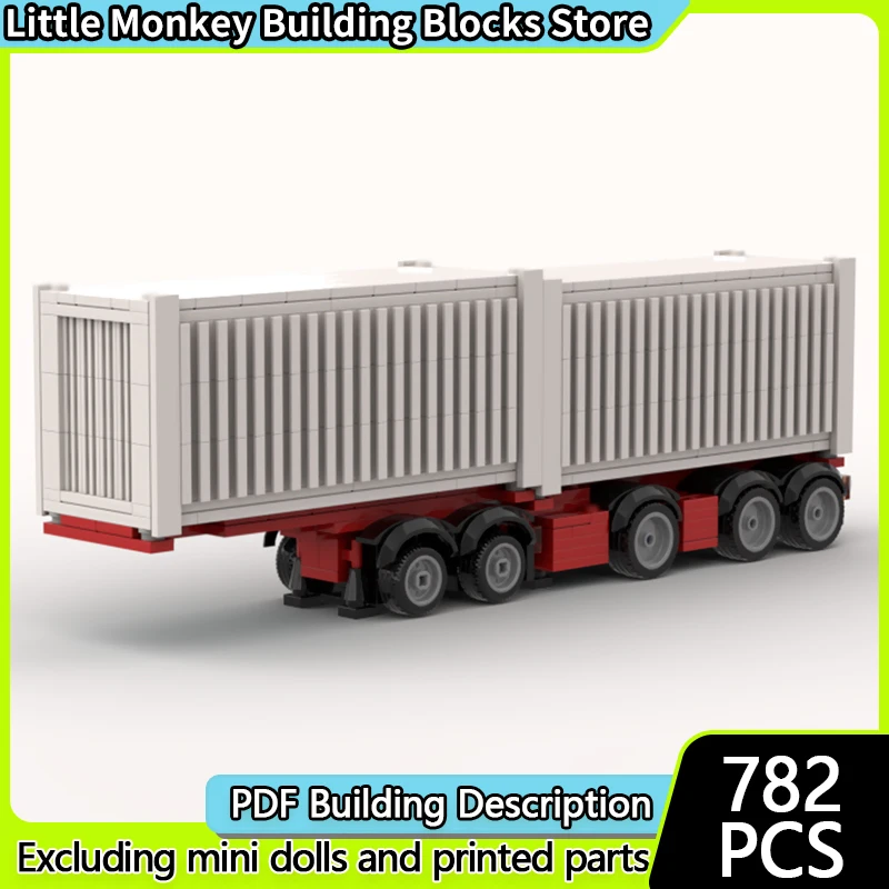 

City Car Model MOC Building Bricks Connect Container Trailer Modular Technology Children Holiday Gifts Assemble Toys Suit