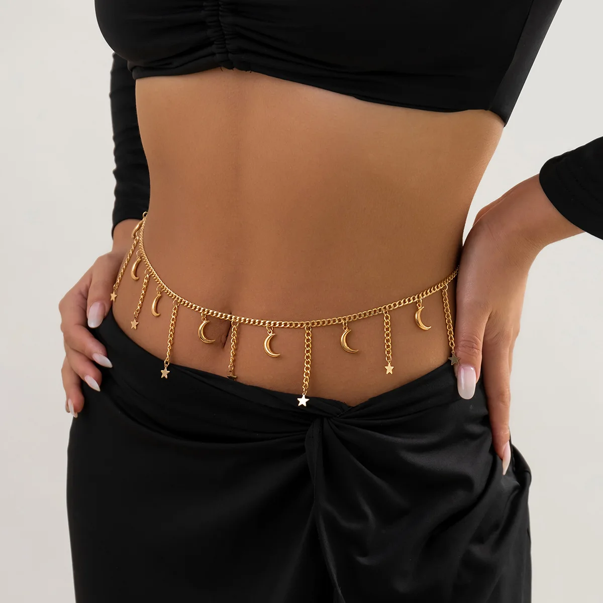 Minimalist Double Layer Metal Flat Snake Chain Belly Waist Chain Women\'s Fashion Sexy Bikini Beach Summer Body Jewelry Accessory