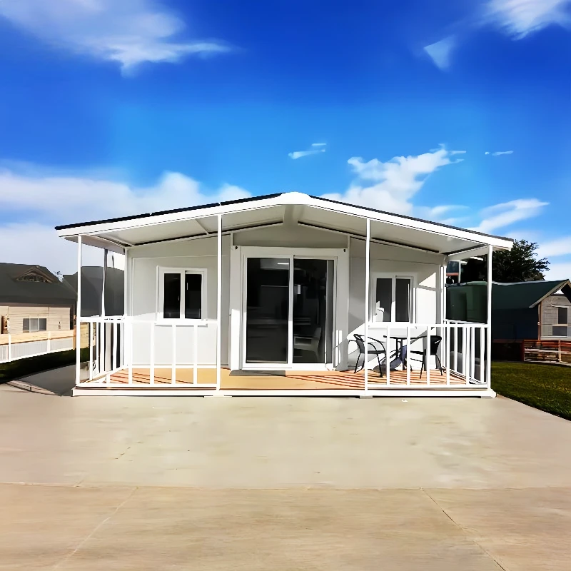20ft Expandable Container House with Roof & Shed, Made of Durable Sandwich Panel Material