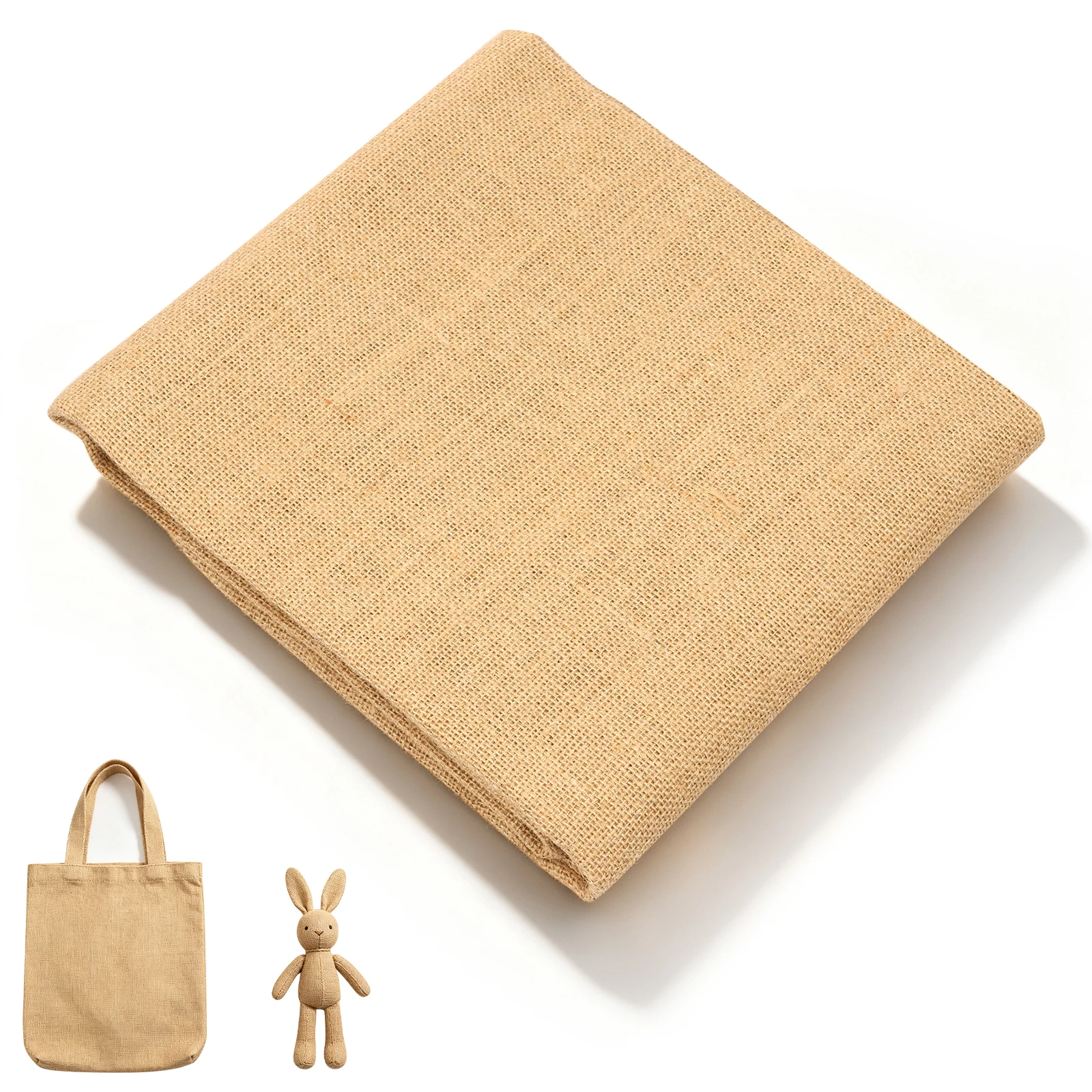 1x1.6m/2x1.6m Natural Burlap Table Runner Tightly Weave Density Table Runner Handmade DIY Enduring Tables Cloth for DIY Craft