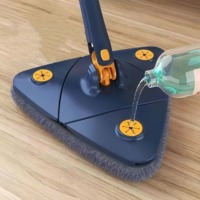 Triangle 360 Cleaning Mop Telescopic Household Ceiling Cleaning Brush Tool Self-draining To Clean Tiles and Walls