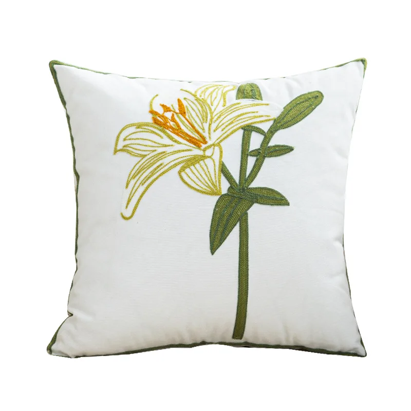 45x45 سنتيمتر رمي غطاء الوسادة الحديثة بسيطة المشاهير زهرة التطريز رمي وسادة غرفة المعيشة أريكة غرفة نوم كيس وسادة غطاء #5