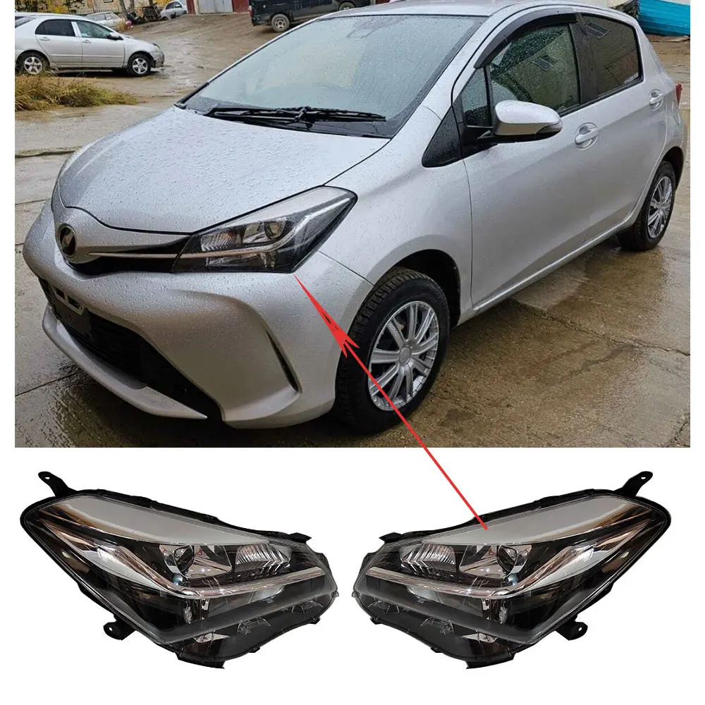 81185-52J10 زوج سيارة المصابيح الأمامية لتويوتا فيتز NSP130 KSP130 NSP135 2014 LED عدسة رئيس مصباح #5