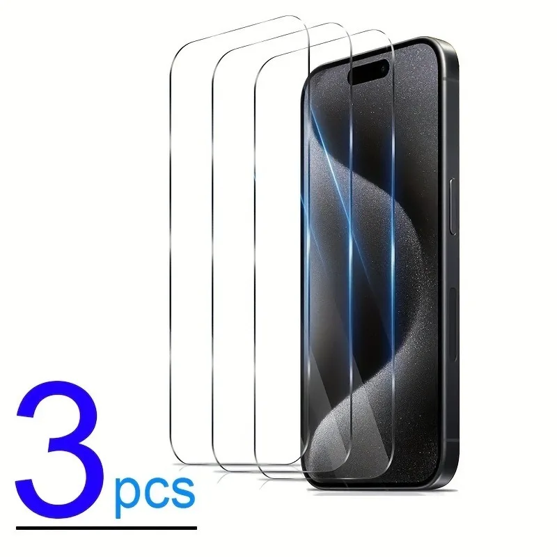 3Packs Screen Protector for iPhone 16 15 Pro Max Plus 16E Tempered Glass For IPhone 14 13 12 11 Pro Max 7 8Plus XR XS Max Glass