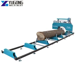 Spot Portable Horizontal Band Saw Machine Mobile Horizontal Gantry Saw Garden Wood Slicing Diesel Sawmill