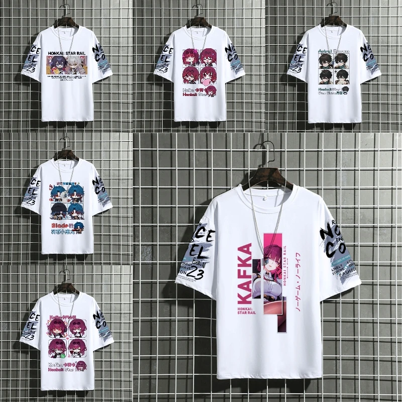 Honkai:Star Rail Women T-Shirts Kafka Blade Fuxuan Print Short-sleeved T-shirt Men Harajuku Couple Loose Streetwear Clothes Tops