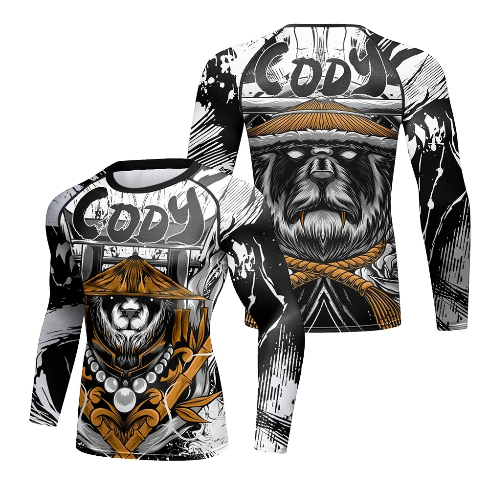 CODY LUNDIN Orangutan Panda 3D printed long sleeve T-shirt, men's fall casual fashion sports trend light and comfortable top