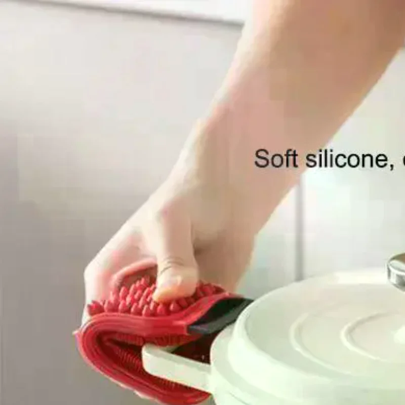 1Pcs Multifunctional Fruit Vegetable Brush Food-grade Double Side Pet Bath Brush Silicone Peeler Scraper Potato Carrot Cleaner