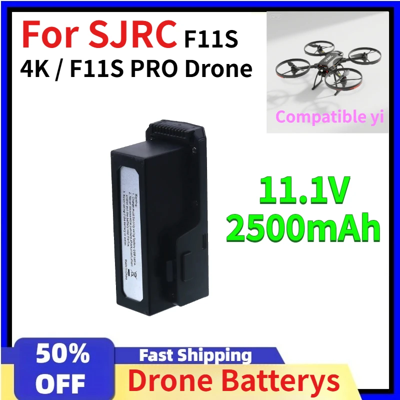 

2500mAh 11.1V Lipo Drone Battery for SJRC F11S 4K/F11S PRO 5G Wifi GPS FPV Quadcopter Spare Part high quality Batteries
