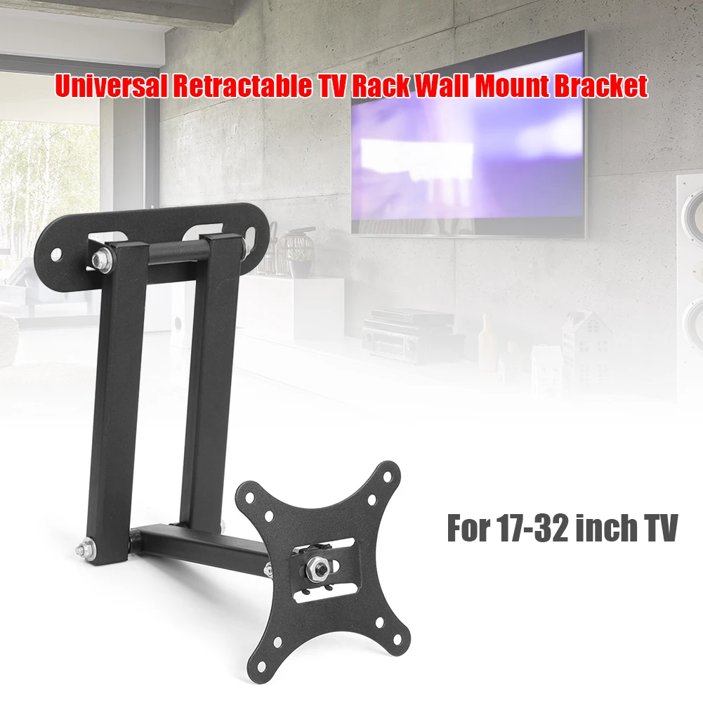 Wall Mount Monitor Holder Telescopic Bracket Load Bearing 30Kg for Monitor Tv 17 To 32 Inch Angle Adjustable Expansion Stand