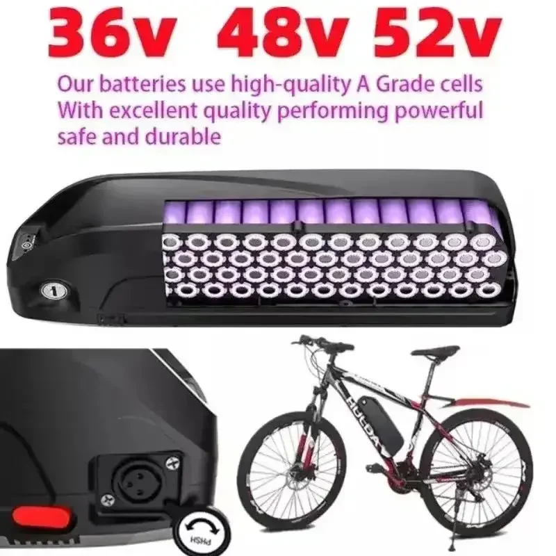 

Scooter Battery Electric Bicycle Hailong Battery 36V 48V 52V USB 18650 BBS02 BBS03 BBSHD 20Ah 30Ah 40Ah 500W E Bike Bafang Motor