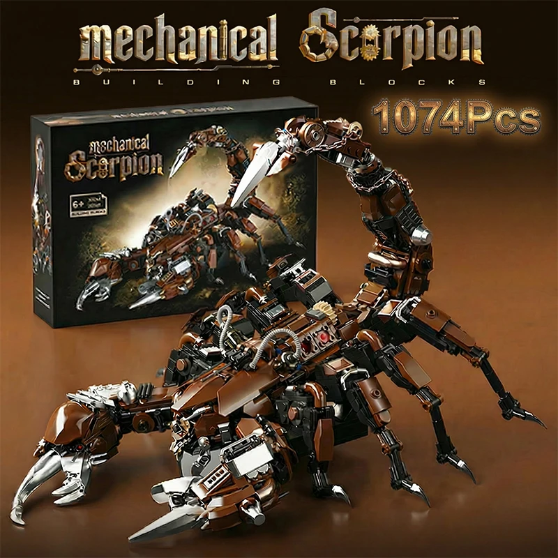 

Mechanical Scorpion Building Blocks Cyberpunk Robot Animal Model Technical Bricks Set Construction Toy Gifts Adult Kids 1074PCS