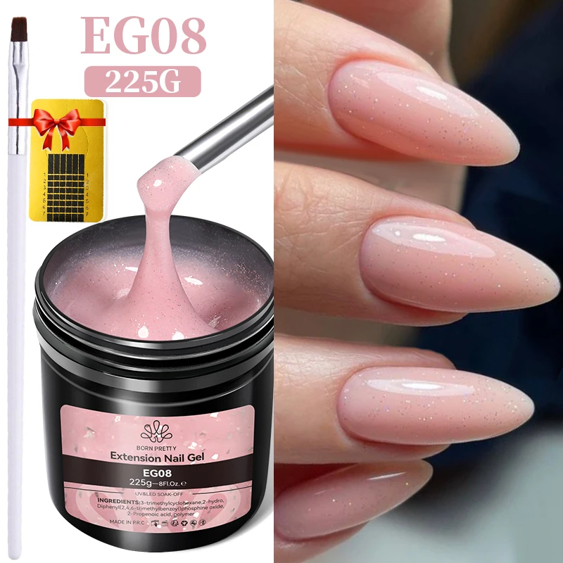 BORN PRETTY 225g Acrylic Gel Buliding Gel Polish For Nails Extension Constuction Self Level Soak Off UV Varnish Nail Art Hard