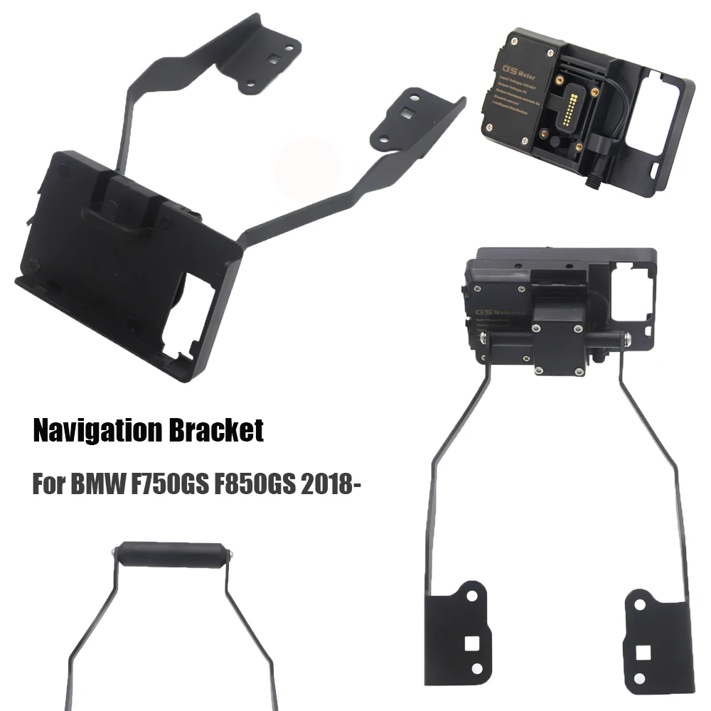 

BLACK Mobile GPS Navigation Station Frame Plate Bracket for BMW F750GS F850GS 2018-