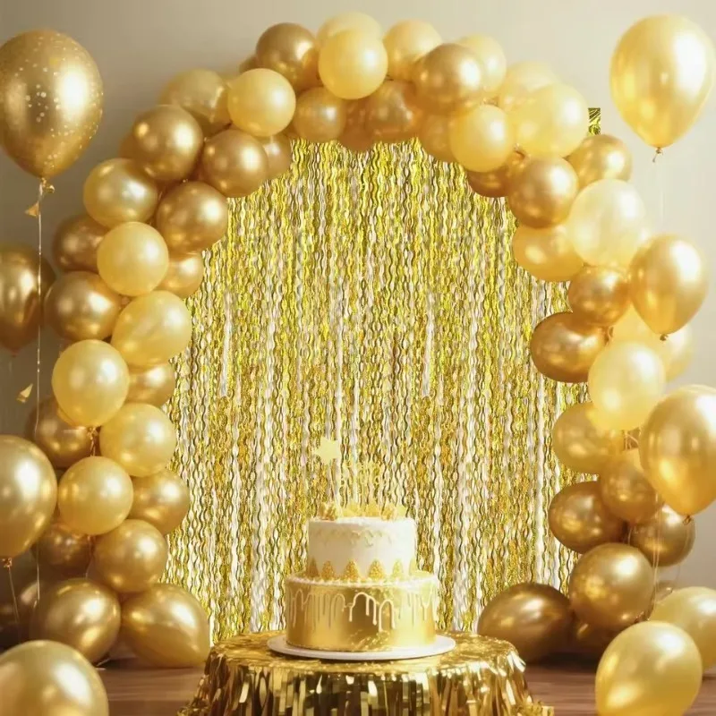 1/2PCS Disco Party Hintergrund Hochzeit Dekoration Folie Fringe Vorhang Pailletten Bachelorette Foto Hintergrund Wand Vorhang Geburtstag – Detail 6
