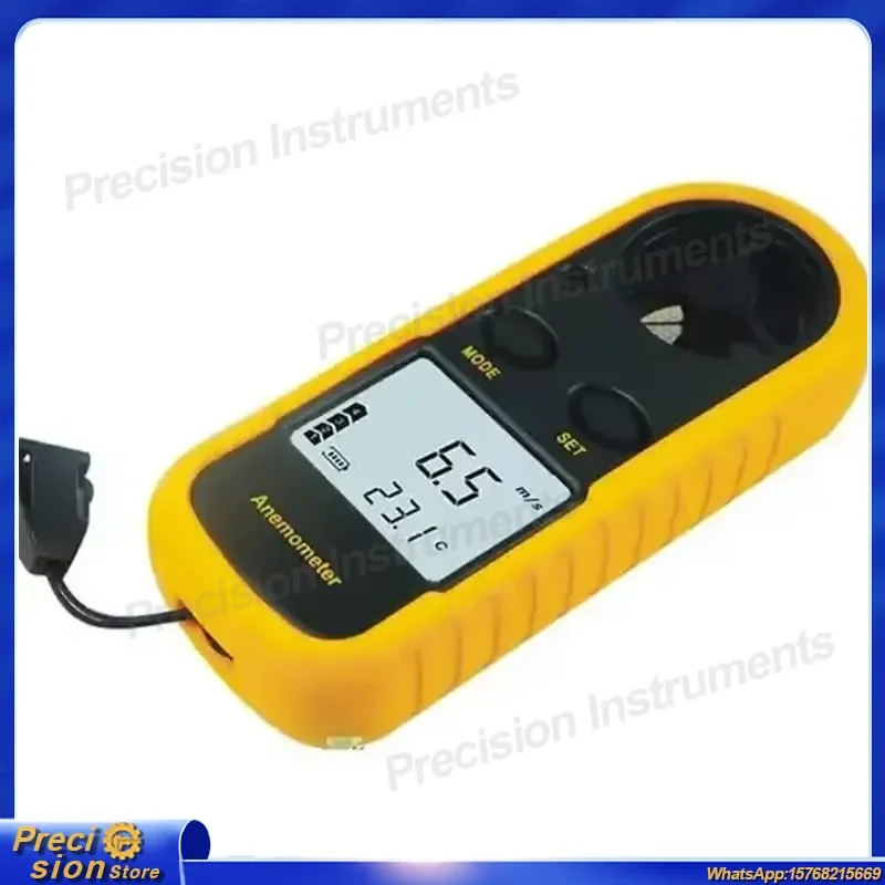Anemómetro y Termómetro Digital Portátil con Carcasa de ABS -10 ° De la C a la 50 ° Medidor de Velocidad del Viento con Rango de Temperatura en °C, MPH, KTS, M/S