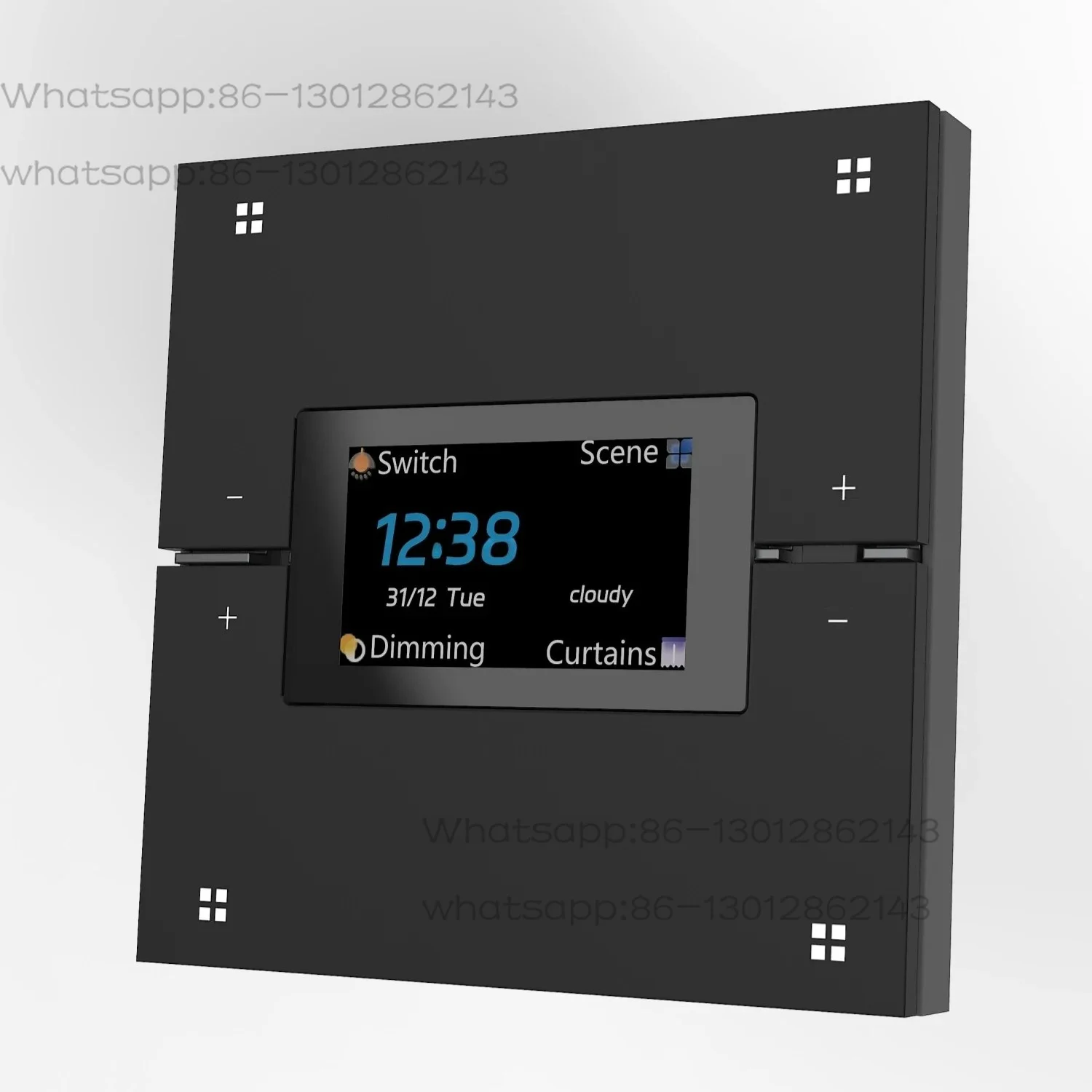 For Tuya Zigbee 4-Inch Smart Home Control Panel 4 Gang Light Screen Switch Aluminum 240v UK Compatible PC 10A Smart Wall
