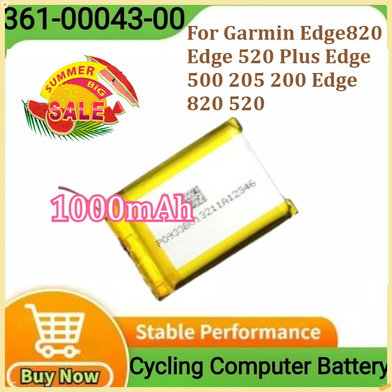 

361-00043-00 Replacement Battery For Garmin Edge820 Edge 520 Plus Edge 500 205 200 Edge 820 520 GPS Cycling Computer 1000mAh