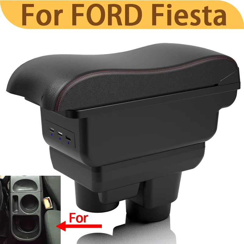 

For Ford Fiesta car armrest box interior modification, new storage box, center console car decoration upgrade accessories