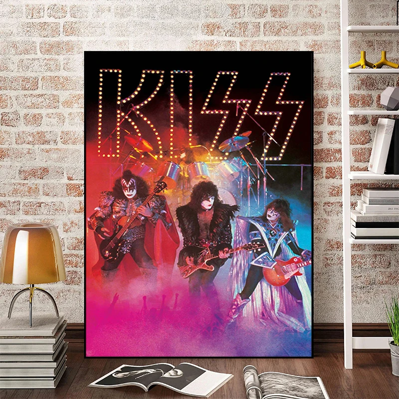 

Kiss Band Decoration Home Decorations Heavy Metal Decor for Room Decors Aesthetic Pinterest Decorative Painting on Canvas Poster