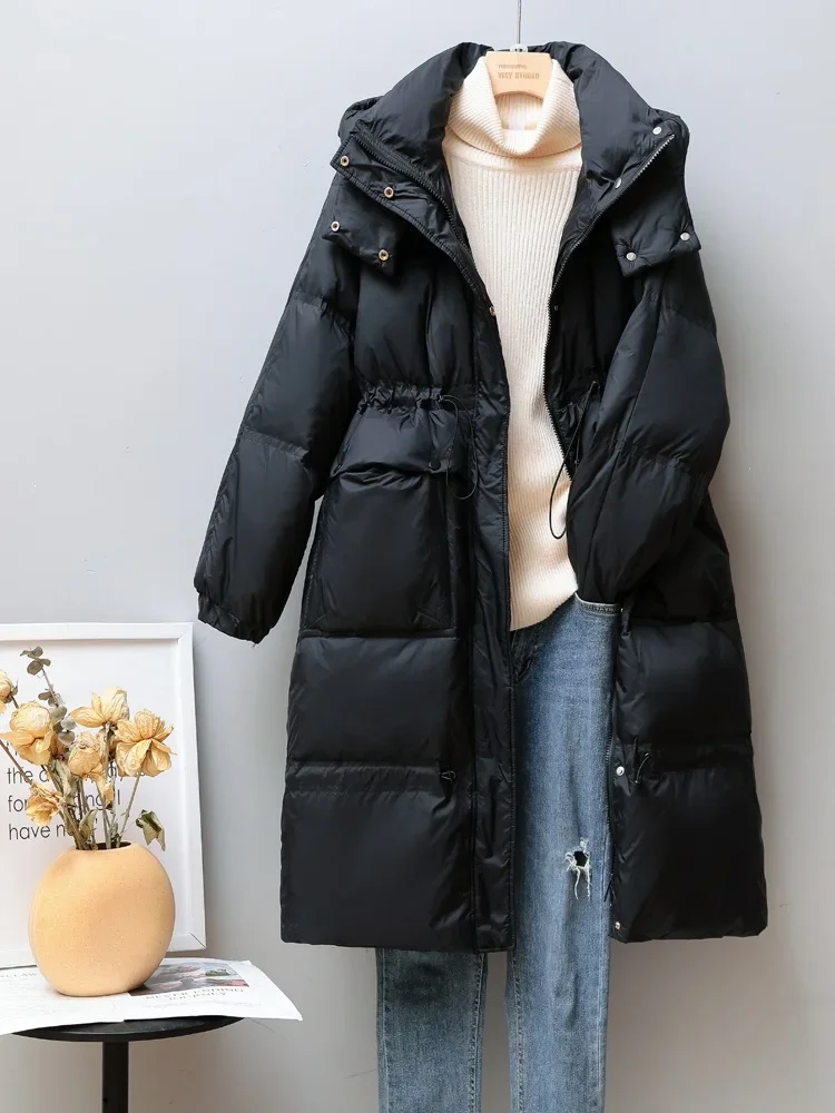 

2023 New Winter Down Cotton Coat Women's Casual Long Waist Zipper Warm Parka Women's Coat Winter Jacket for Women