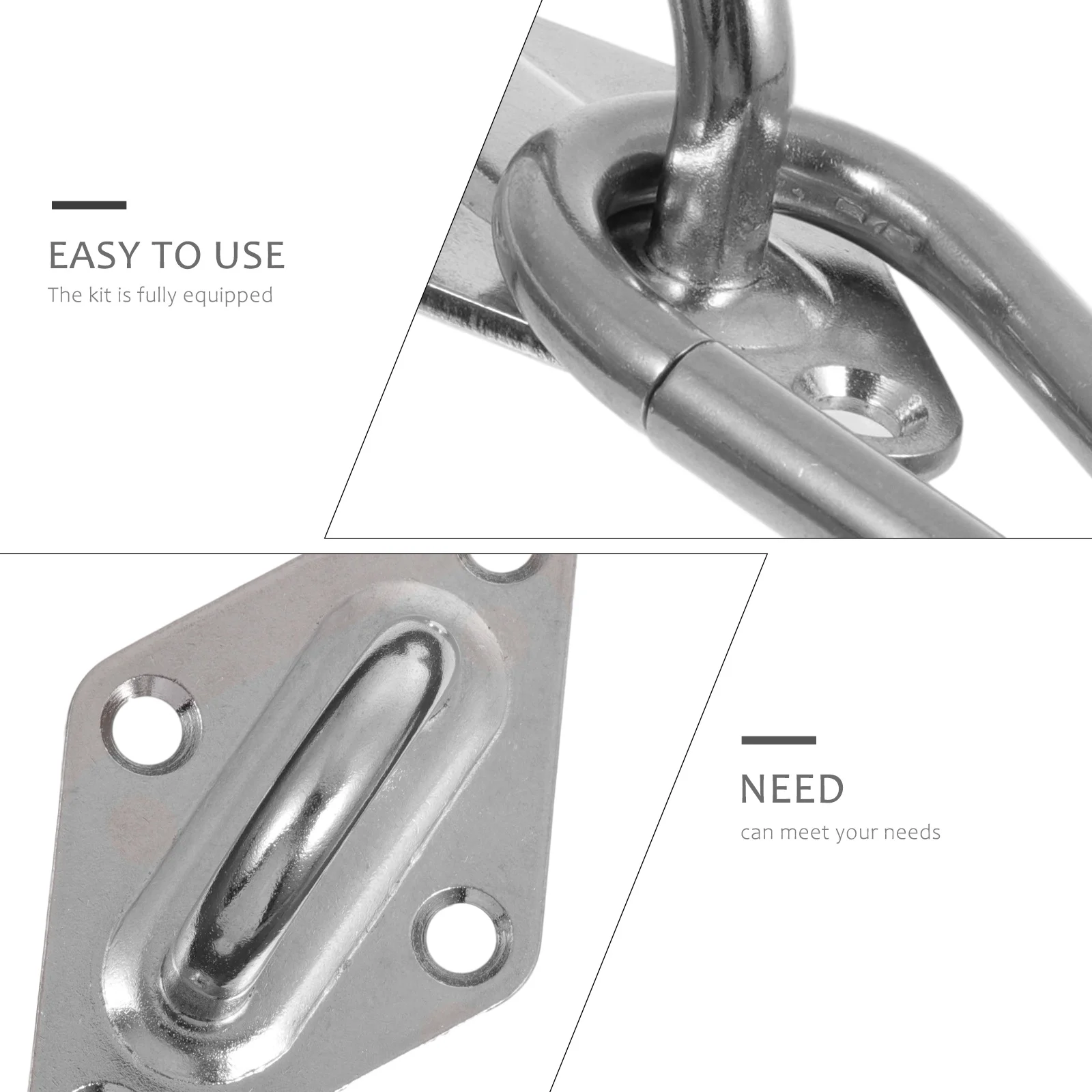

1Set Metal Door Hook Kit Durable Rustproof Swing Hook Hammock Fitting Spring Buckle Indoor Outdoor Use Hammock Replacement