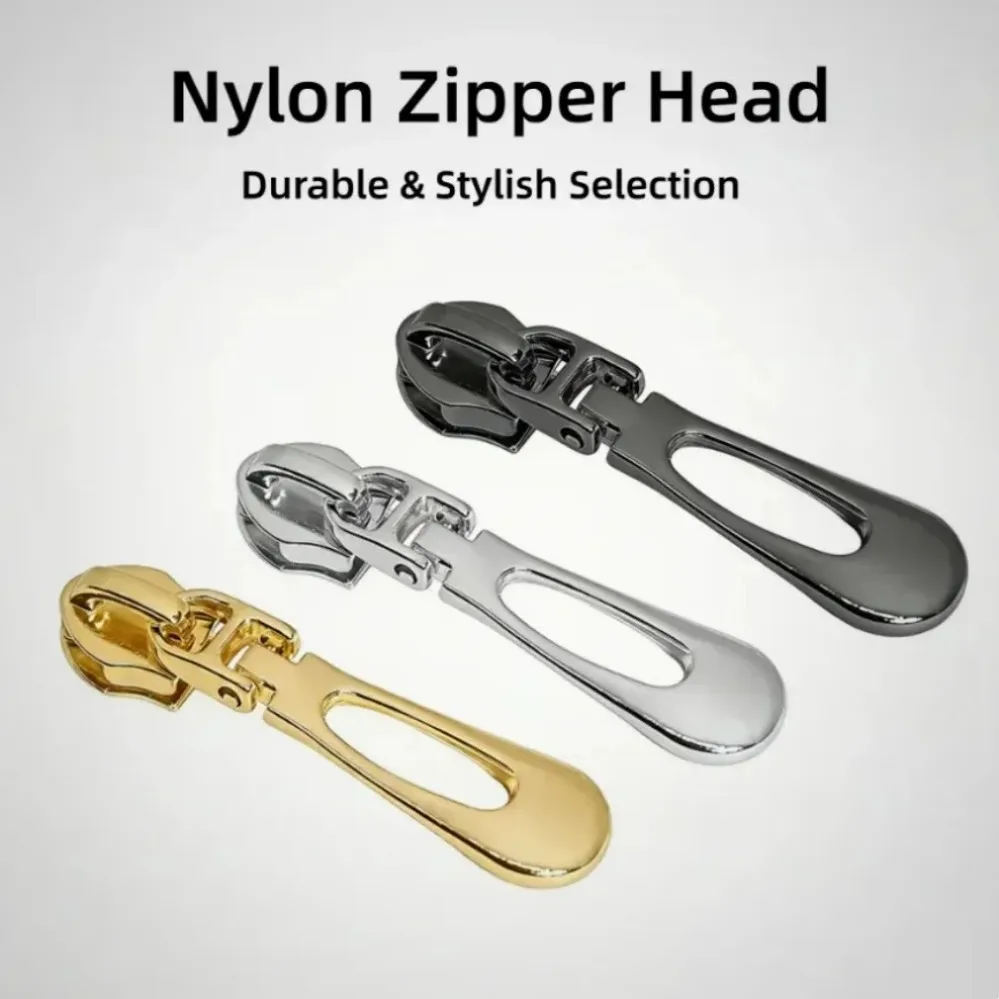 5/100/200Pcs Zipper Slider for Nylon Zips Clothes Bag Zippers Puller Jacket Coat Zip Head Repair Kit DIY Sewing Accessories