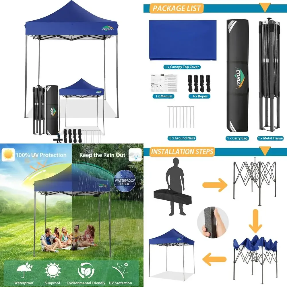 

Heavy-Duty 6.6x6.6 Outdoor Canopy, All-Season Waterproof Commercial Tent, UPF 50+ Sun Protection, Ideal for Parties and Events