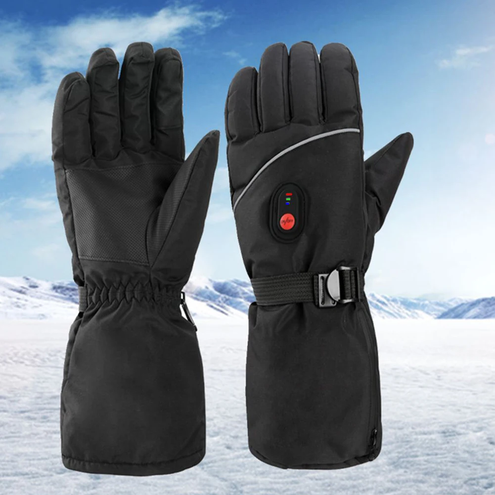 

2/1pcs USB Riding Heated Motorcycle Gloves 3 Speed Warm Windproof Ski Gloves Rechargeable Heating Snowboard Gloves for Men Women