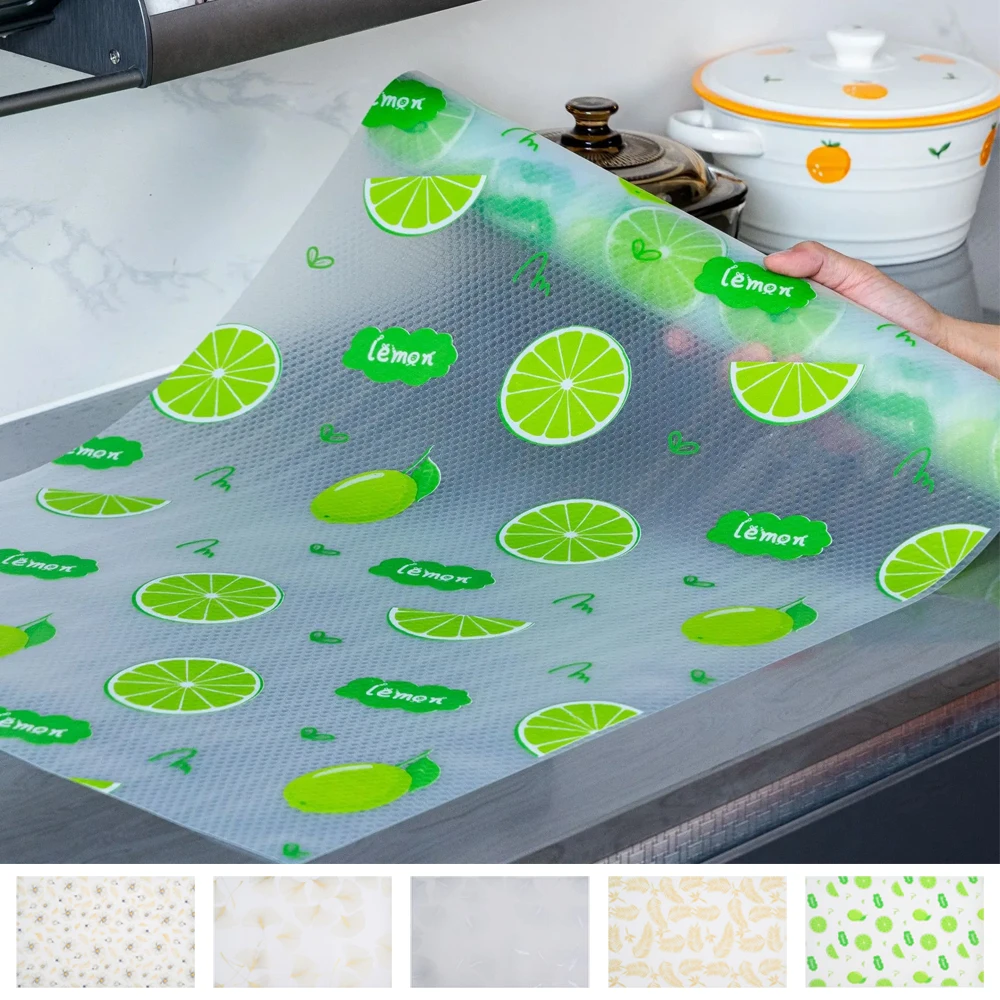 

1 Roll Cabinet Refrigerator Mat EVA Environmentally Drawer Mat Shelf Cover Liners Non Slip Waterproof Closet Placemat Table Pad