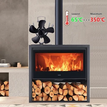 Mini Open Haard Ventilator 5-Blade Thermo-Elektrische Kachel Ventilator Log Brander Eco-Ventilator Stille Open Haard Kachel Efficiënte Warmteverdeling