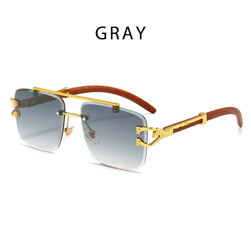 CATERSIDE Retro Quadratische Sonnenbrille Männer Frauen 2024 Luxus Marke Designer Golden Lion Dekoration Sonnenbrille Männer Reisen Brillen – Detail 6
