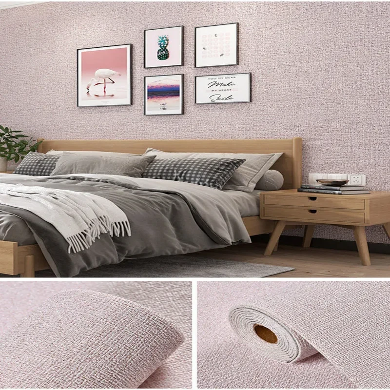 50cmX2.8/10m Linnen 3D Schuim zelfklevende Effen Kleur Verdikte Waterdichte Achtergrond Muur Renovatie behang Muurstickers